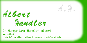 albert handler business card